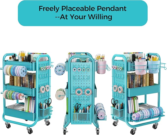 DESIGNA 3-Tier Utility Storage Rolling Cart - Image 3