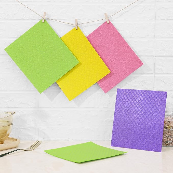Homaxy Swedish Dishcloths for Kitchen, 10 Pack Reusable and Washable Cellulose - Image 8