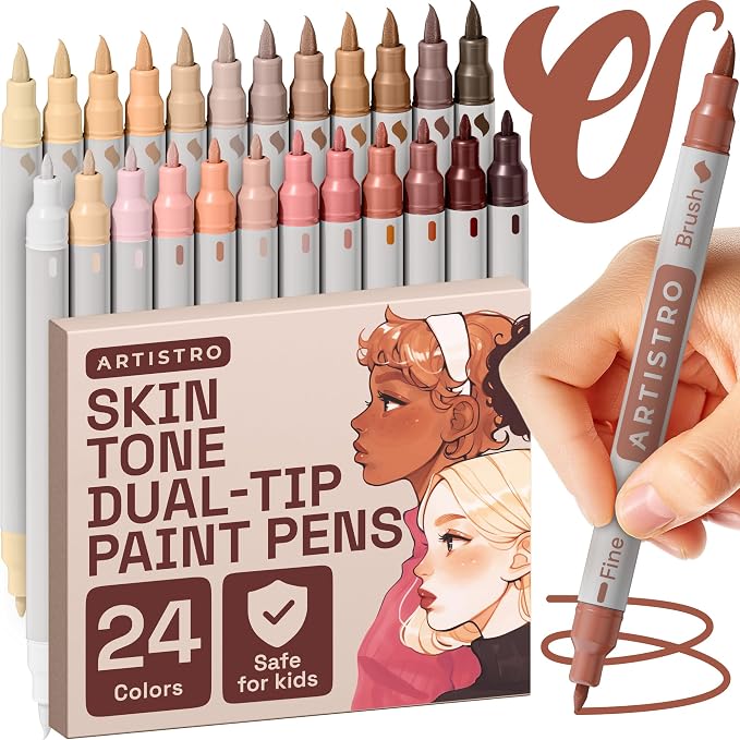 ARTISTRO 24 Skin Colors Acrylic Paint Markers by ARTISTRO