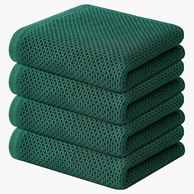Kitinjoy 100% Cotton Waffle Weave Kitchen Hand Towels by Kitinjoy