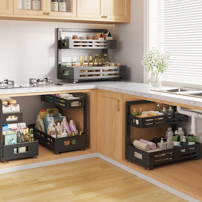 2 Pack 19IN-Depth Under Sink Organizer, Pull Out Cabinet Organizer - Image 7