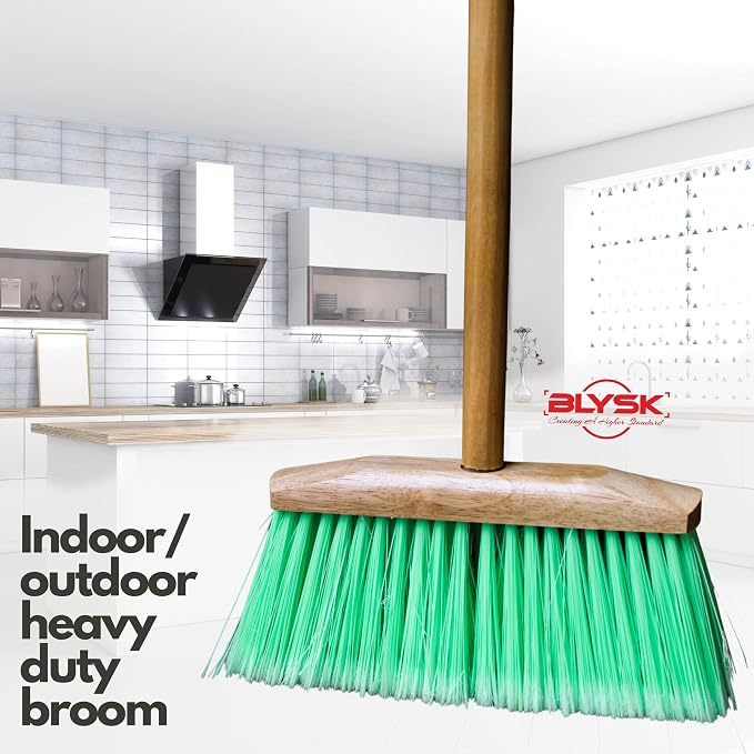 Indoor/Outdoor Heavy Duty Wooden Broom Brush, Head Replacement Soft bristles - Image 3