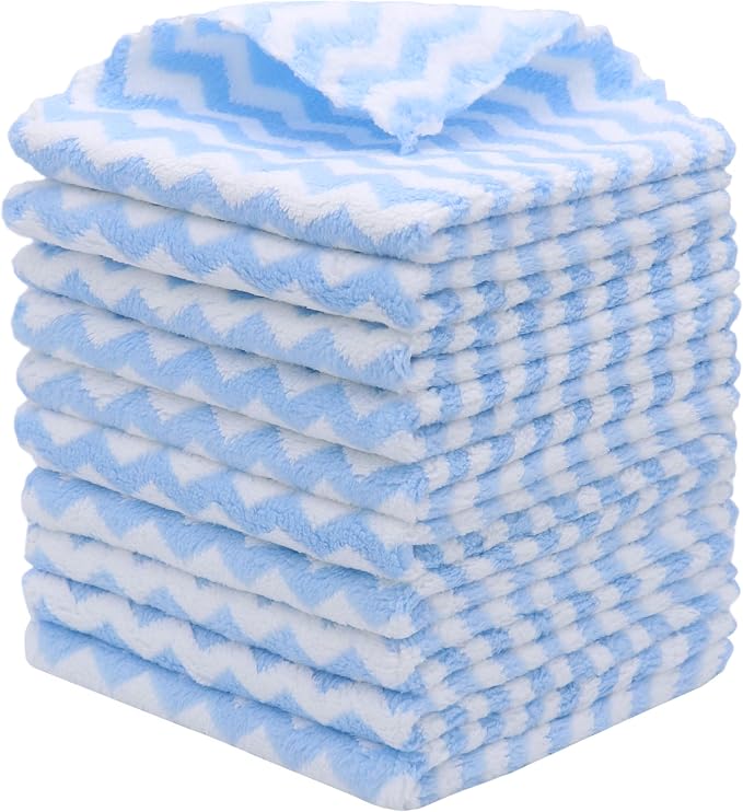 Microfiber Cleaning Cloth Lint Free Cleaning Rags, 10 Pack Fast Drying Dish Rags by HFGBLG