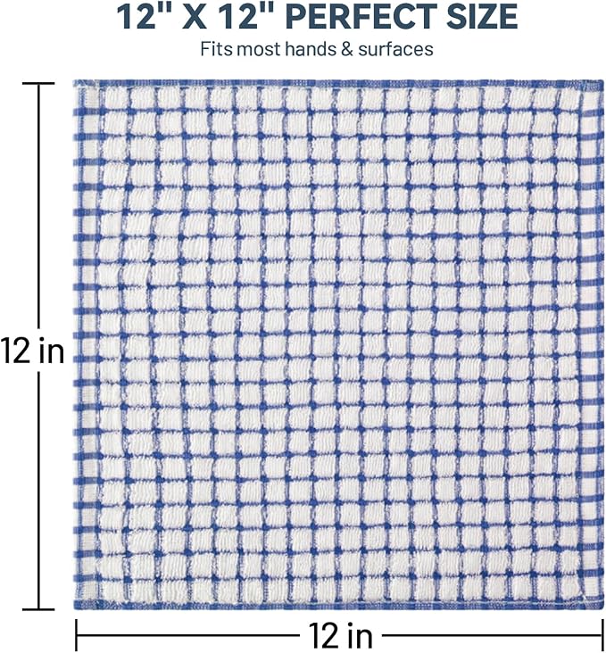 Egles 12 Packs Kitchen Dishcloths 12x12 Inches 100% Cotton Kitchen Dish Cloths - Image 2