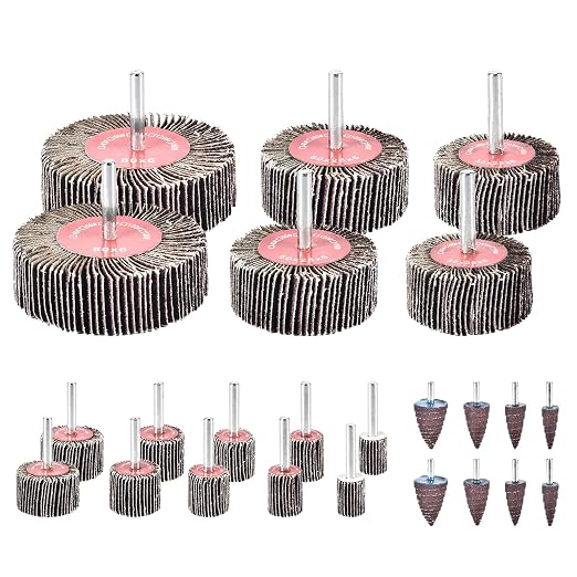24Pcs Abrasive Flap Wheel Sander Set 80 Grit Sanding Flap Wheels Abrasive Flap by Funnytek
