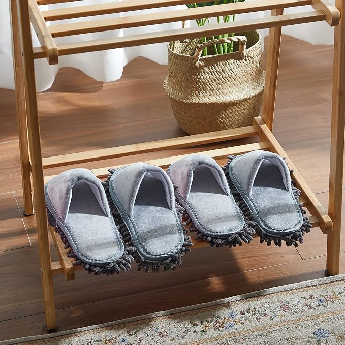 Jecery 2 Pairs Microfiber Cleaning Mop Slippers - Image 5