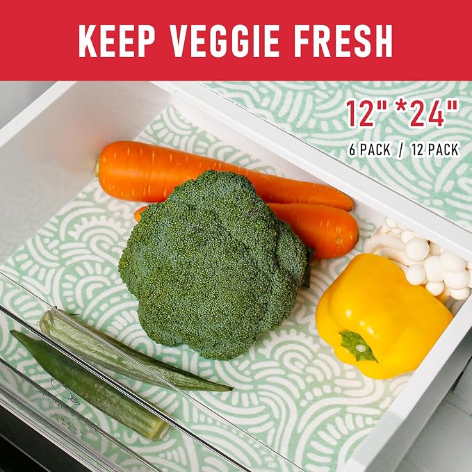 Cooyes 12 Pack Fridge Bin Liners, 12“ × 24” Refrigerator Mats - Image 4