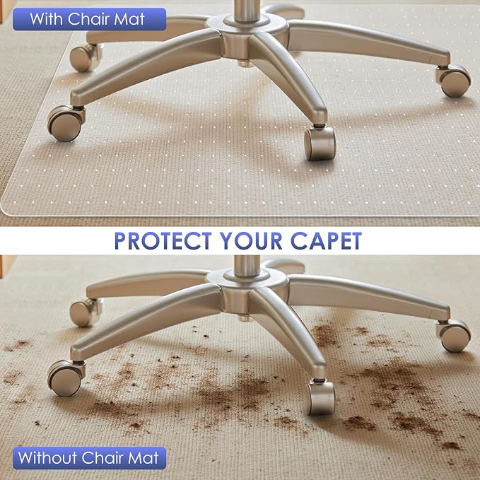 Kuyal Office Chair Mat for Carpet, 2 Pack 32x 49 Clear Heavy Duty Computer - Image 4