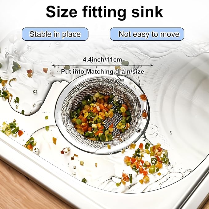 40pcs 4.5" Mesh Sink Strainer for Kitchen, Stainless Steel Mesh Sink Drain - Image 6
