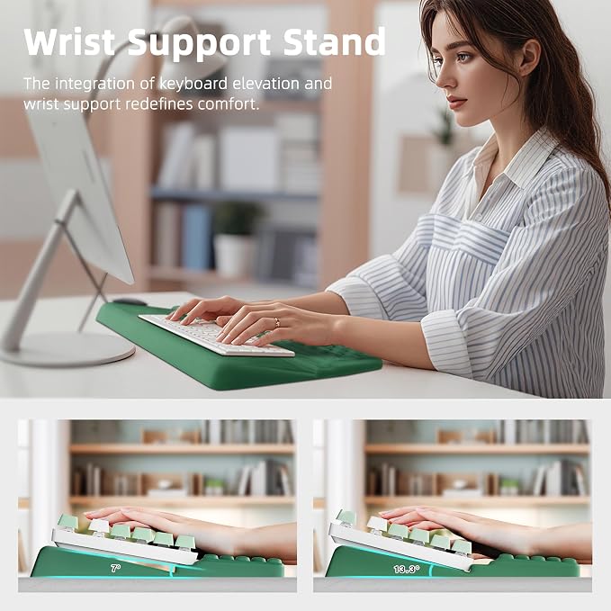 Ospelelf Keyboard Wrist Rest Pad, Comfy Ergonomic Keyboard Stand Riser Holder - Image 4
