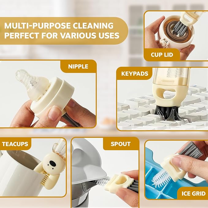 Cup Lid Cleaning Brush, 3 in 1 Cup Cleaner Brush New Multifunctional Lid - Image 6