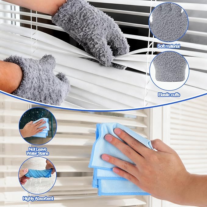 XANGNIER Window Blind Cleaner Duster Tool Set, Blind Cleaning Tools, Washable - Image 6