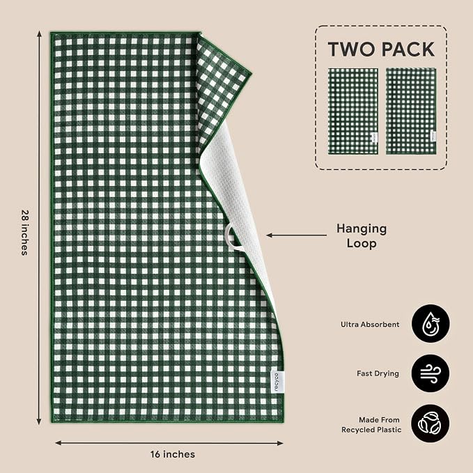 RECYCO Waffle Kitchen Towel Set of 2 - Image 6