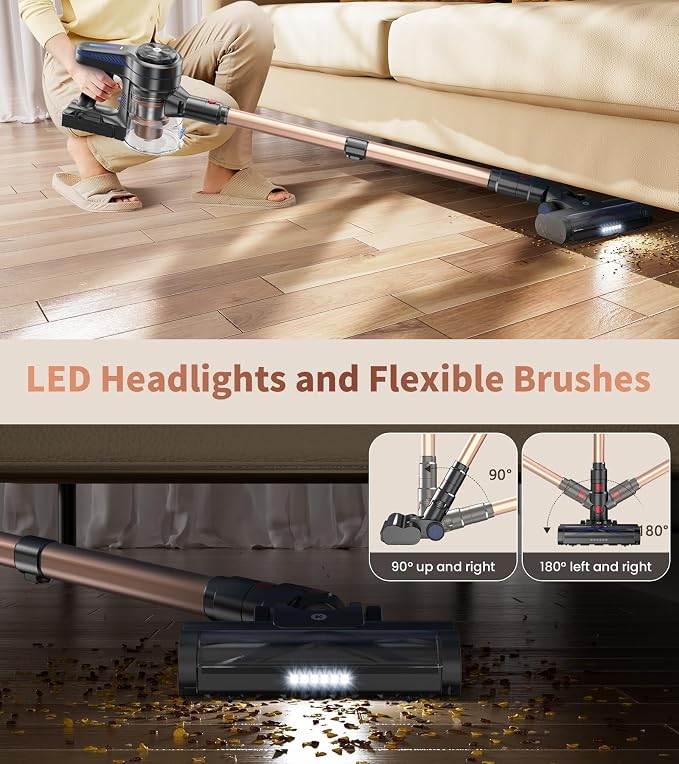 NADALY Cordless Vacuum Cleaner, Powerful Stick Vacuum - Image 6