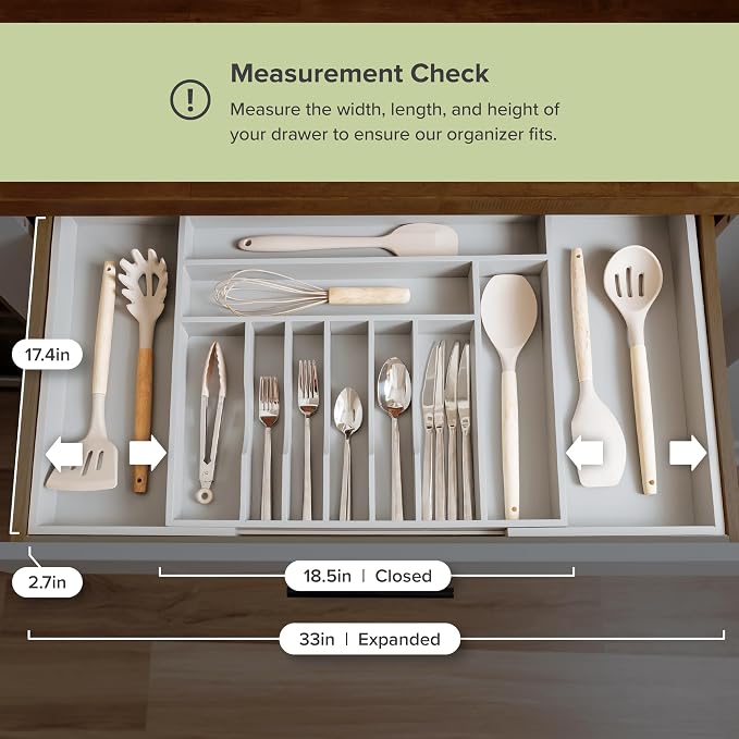 KitchenEdge Premium Silverware, Flatware and Utensil Organizer - Image 4