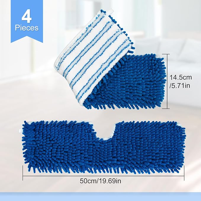 4 Pack Mop Heads Replacements for Ocedar Dual-Action Microfiber Flip Mop - Image 4