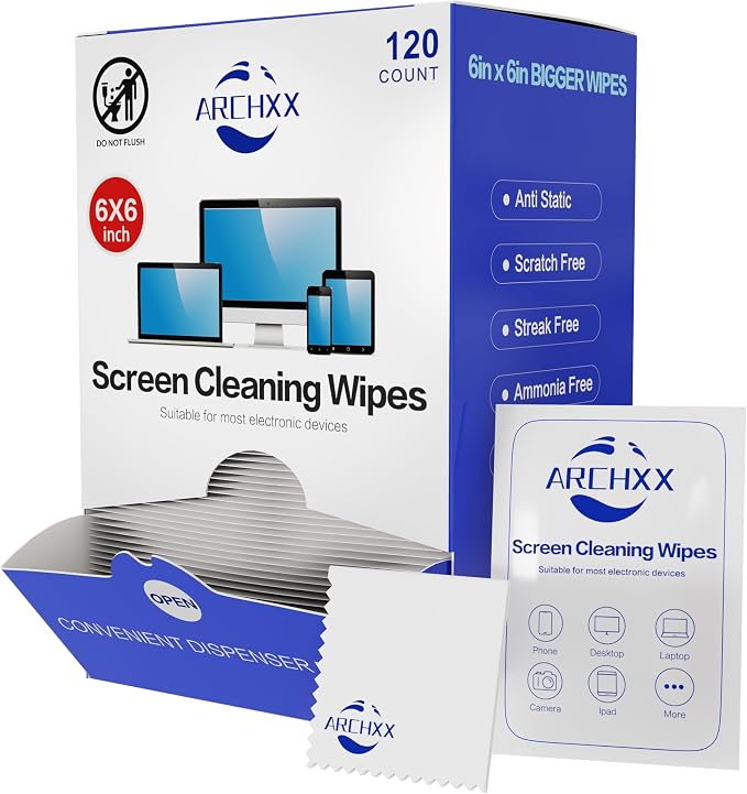 ARCHXX Screen Wipes for Electronics, Car Screen Cleaner, Lens Wipes by ARCHXXeachwipecounts