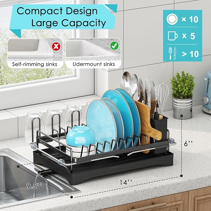ANTOPY Dish Drying Rack in Sink, Expandable Rustproof Dish Rack - Image 3