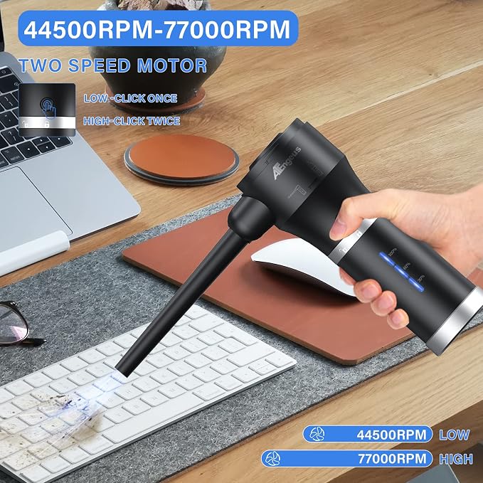 ATEngeus Compressed Air Duster & Vacuum, 77000 RPM Cordless Air Duster - Image 3