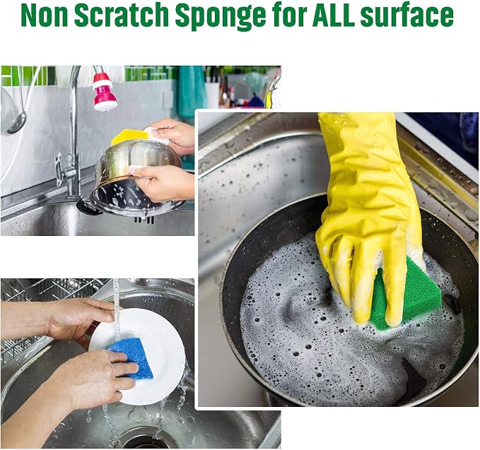 Patelai 10 Pieces Silicone Dish Sponge Silicone Scrubber Reusable Kitchen - Image 3