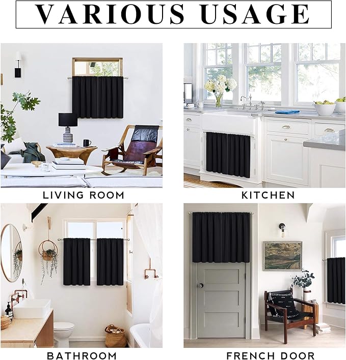 RYB HOME Small Curtains for Kitchen Window - Image 7