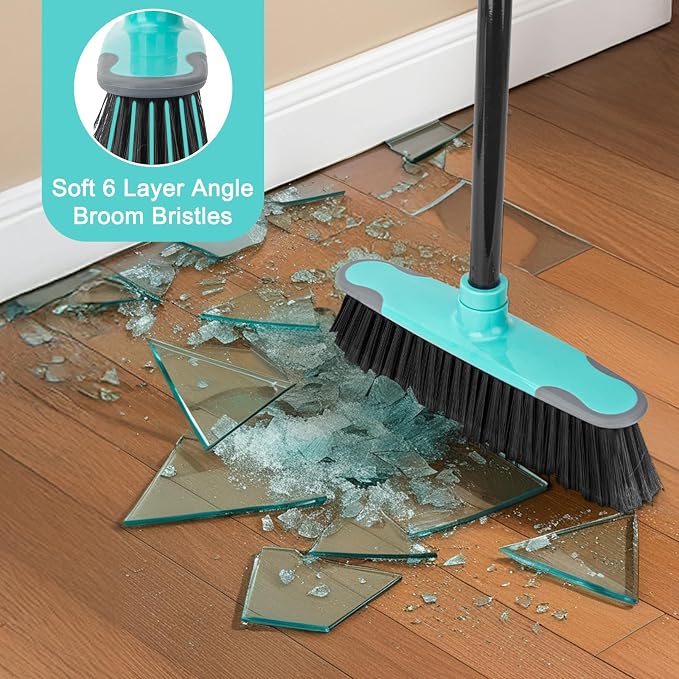 KeFanta Broom for Sweeping Indoor, Soft Bristle Angle Brooms for Floor Cleaning - Image 3