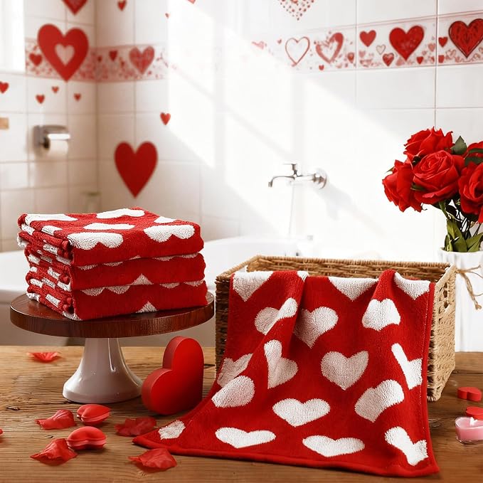 Frienda 4 Pcs Valentine's Day Hand Towels - Image 6