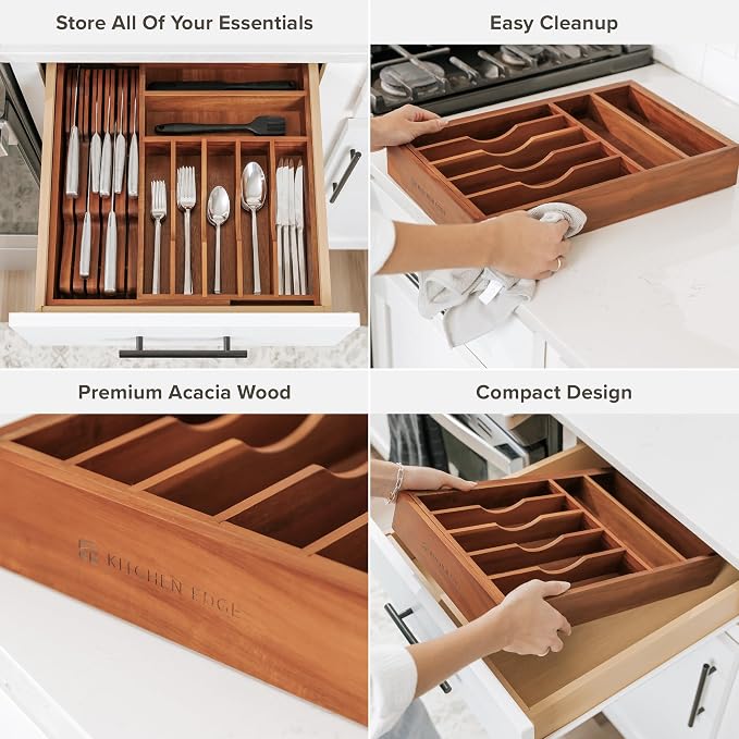 KitchenEdge Premium Silverware, Flatware and Utensil Organizer - Image 3