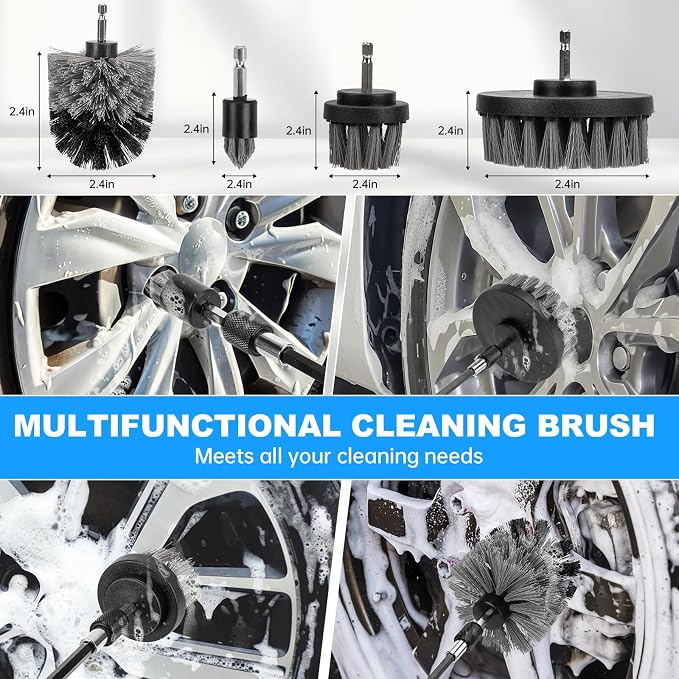 THINKWORK Car Detailing Kit, Car Detailing Brush Set, Car Cleaning Drill Brush - Image 3