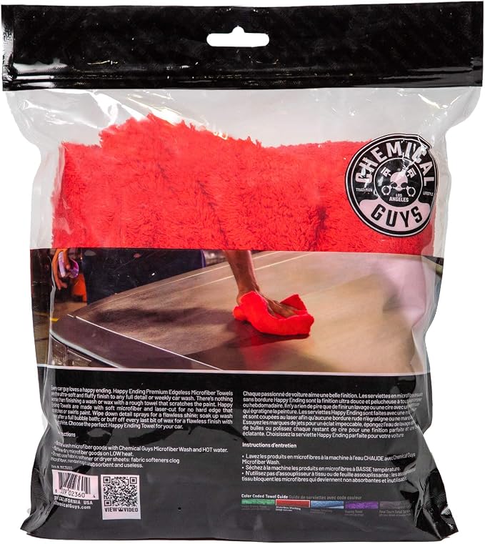Chemical Guys Happy Ending Edgeless Microfiber Towels 16 x 16 Inch Premium - Image 3