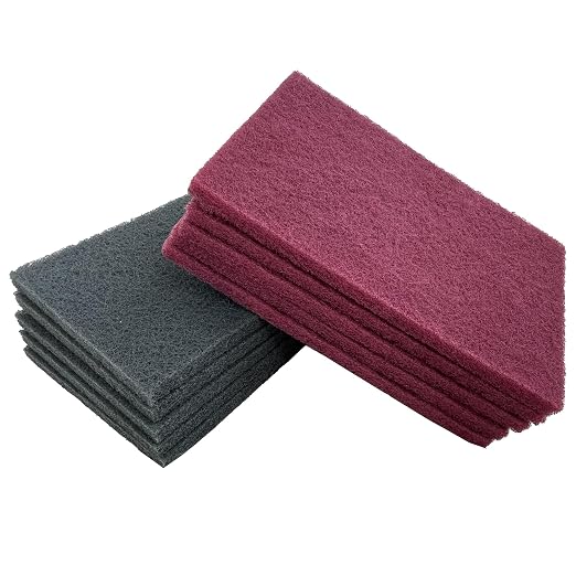Premium 6" x 9" Scuff Pads 10 Pack, 5 Each Maroon General Purpose & 5 Each Gray by Unknown