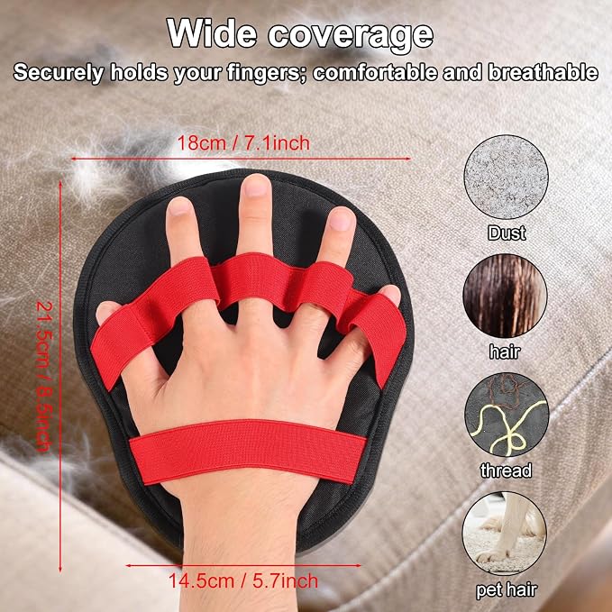 Pet Hair Remover Glove, Reusable Cat & Dog Grooming Glove Electrostatic Mitt - Image 2