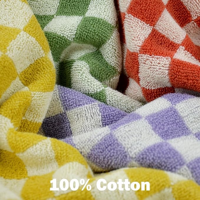 Jacquotha Wash Cloths Checkered 4 Pack 4 Colors - Image 5