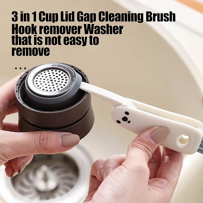 3 in 1 Cup Lid Gap Cleaning Brush Multifunctional Bottle Cleaning Brush - Image 3