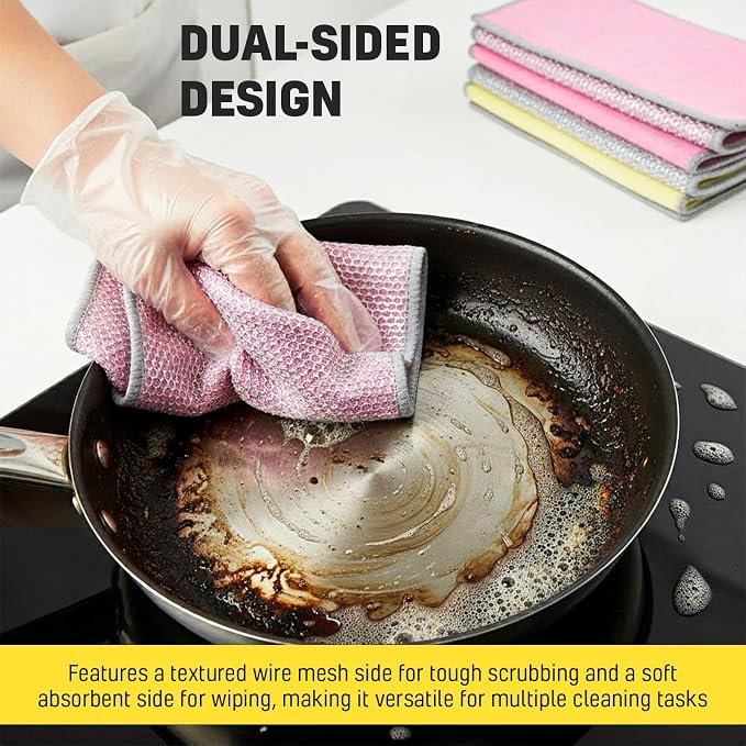 NEW 2026 | Non Scratch Wire Dishcloth | Metal Cleaning Rag - Image 3
