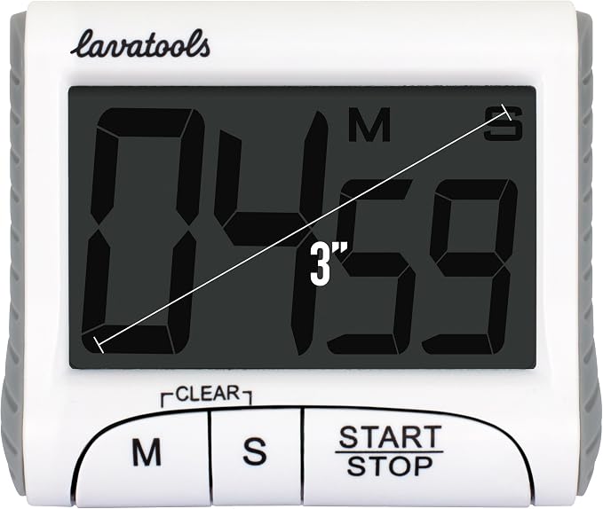 Lavatools KT1 Digital Kitchen Timer & Stopwatch, Large Display, Bold Digits - Image 3