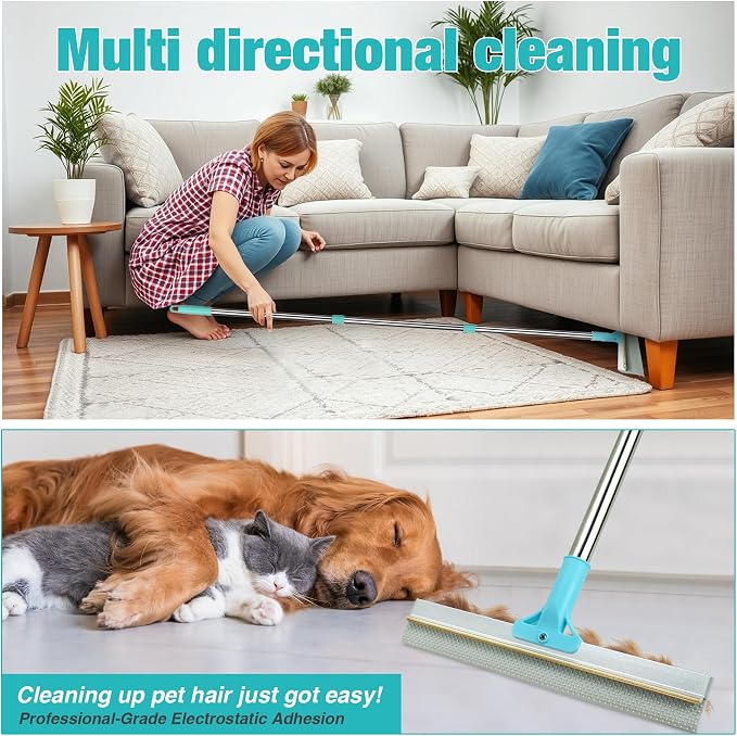 Double-Sided Pet Hair Removal Tool, Adjustable Height Carpet Pet Hair Removal - Image 5