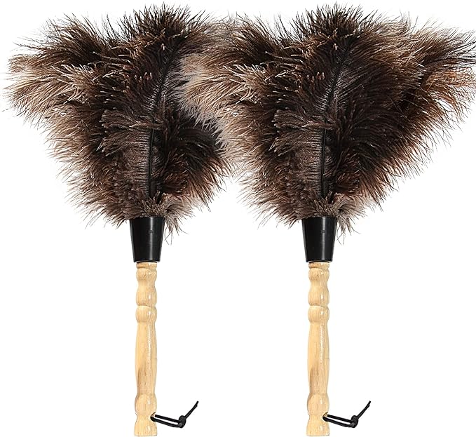 Ostrich Feather Duster 14 inch Feather Duster Fluffy Natural Genuine Ostrich by iHUFeather