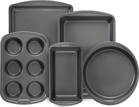 GoodCook Everyday Nonstick Steel 5-Piece Bakeware Set, Includes Cookie Sheet by GoodCook