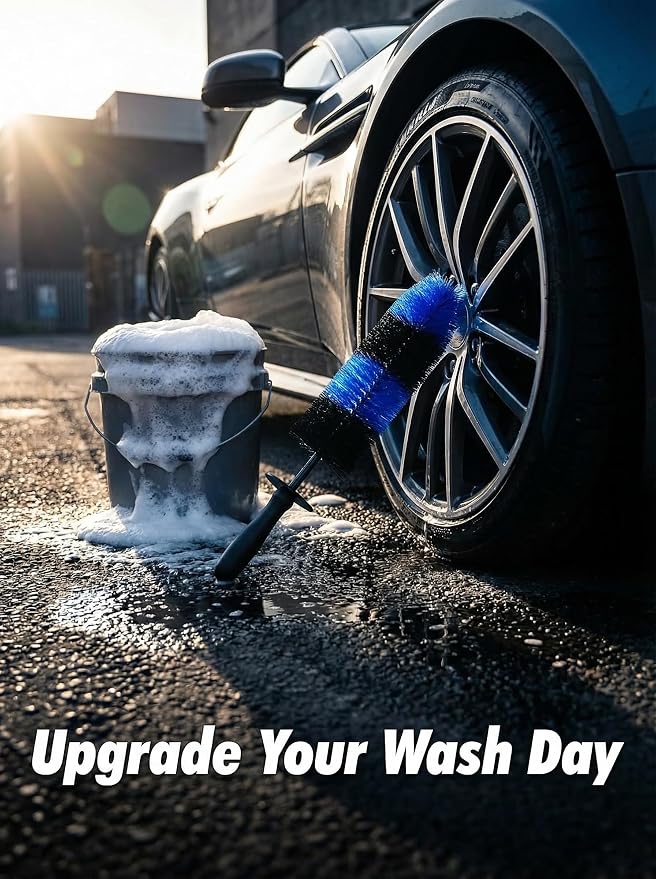 TAKAVU Master Wheel & Tire Brush, Easy Reach Wheel and Rim Detailing Brush Long - Image 7