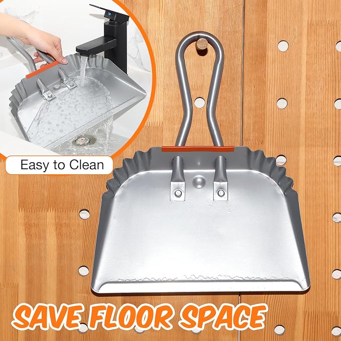 Mumufy 4 Pack Industrial Metal Dustpan 12" Heavy Duty Dust Pan - Image 4