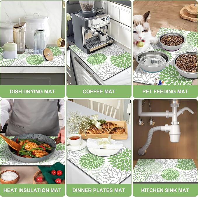 Findosom 2PCS 16" x 24" Dish Drying Mat & 24" x 5.5" Sink Splash Guard - Image 6