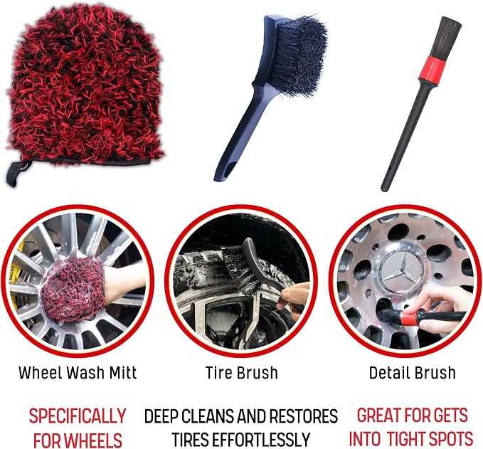 Metal Free Microfiber Wheel Brush Kit- Microfiber Angled Wheel Brush, Long - Image 7