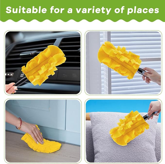 Zubebe 6 Pcs Duster Refill Reusable Fleece Duster Refills Feather Flat Dusters - Image 3