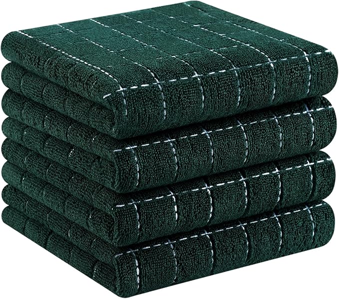 Homaxy 100% Cotton Terry Kitchen Towels, Checkered Designed, Soft and Super by Homaxy