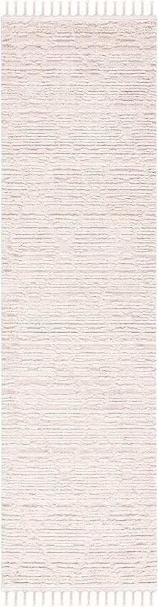 SAFAVIEH Marrakesh Collection Runner Rug - 2'2" x 12', Beige, Moroccan Boho Tribal Tassel Design, Non-Shedding & Easy Care, Ideal for High Traffic Areas in Living Room, Bedroom (MRK517C)