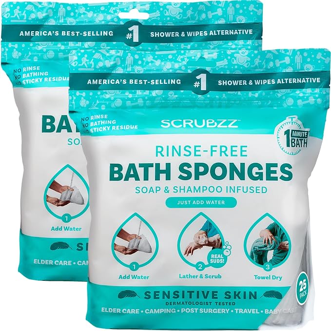Scrubzz Disposable No Rinse Bathing Wipes by Scrubzz
