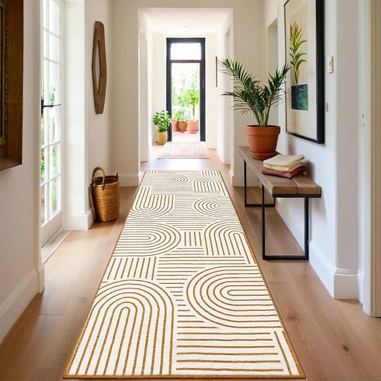 Modern Rug 2.5x10 Runners for Hallways, Abstract Kitchen Runner Rugs Non Slip by ROYHOME