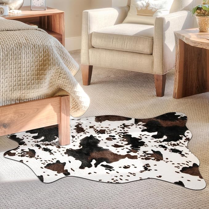 MACEVIA Cowhide Rug Cute Cow Print Rugs Western Decor - Image 6