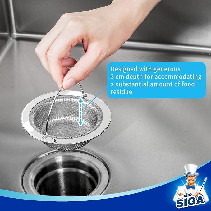 MR.SIGA Kitchen Sink Strainer, Stainless Steel Sink Drain Strainer, Dishwasher - Image 4